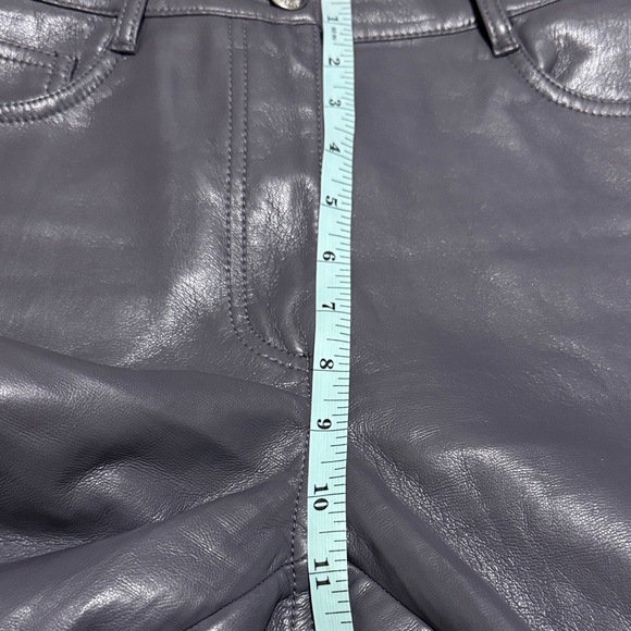 Wilfred Dark Gray Leather Straight Pants - Picture 7 of 9